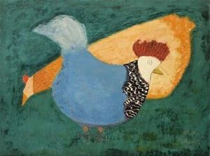 Milton Clark Avery : Two Chickens : 1948 : Archival Canvas Art - Picture 1 of 1
