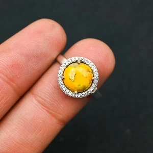 Anillo de joyería de plata esterlina 925 hecho a mano con piedras preciosas de jaspe abejorro regalo para - Imagen 1 de 4