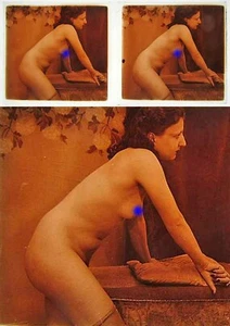 PHOTO STEREO EROTIQUE sur verre NU FEMININ 1900 - 1920  risque nude  / 674 - Imagen 1 de 1