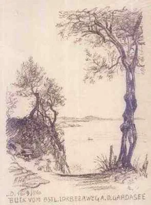 LORBEERWEG am GARDASEE - Bruno HÉROUX 1906 OriginalLithographie Blatt 29 - Picture 1 of 1