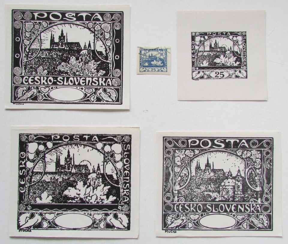 CHECOSLOVAQUIA SCOTT 5 PRUEBAS DE EXHIBICIÓN (4 DIFF) 2000's MNH  Foto 1 de 1