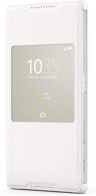 Funda Protectora Original Sony Ventana Estuche Estilo para Xperia Z5 Blanco Foto 1 de 3