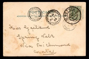 TRANSVAAL 1906 PRETORIA BARRACKS PPC, BETHAL, TO NATAL, SPRING VALE CDS ETC - Imagen 1 de 2