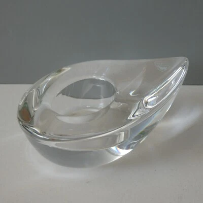 Sculptural Teardrop Glass Votive Candle Holder Orrefors Sweden Swedish Scandi - Image 1 of 4