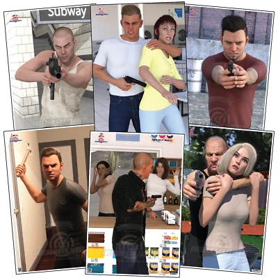 30 Paper Shooting Target Gun Range Pistol Rifle Handgun 3D Color Hostage 23x35 - Image 1 of 4