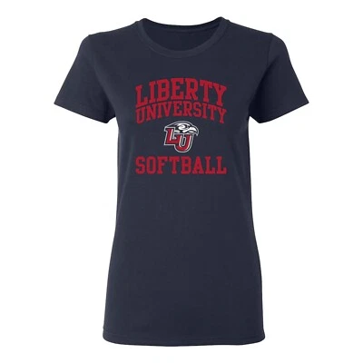 Liberty Flames Arch Logo Softball Women's T-Shirt - Navy - Image 1 of 4