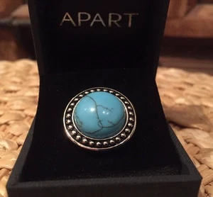 NEU: RING 925er-STERLING SILBER GROSSER TÜRKIS-STEIN Ø 16 21 APART 80€ *283295 - Bild 1 von 4