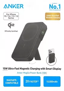 Anker MagGo 10000mAh Black Power Bank with LED Screen - Black - Picture 1 of 6