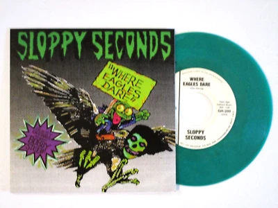 SLOPPY SECONDS WHERE EAGLES DARE 7" SINGLE GREEN VINYL BOBBY STEELE THE MISFITS - Image 1 of 2