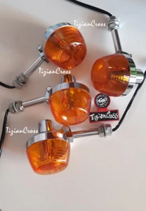 4 FRECCE ORIGINALI ALOGENE UNIVERSAL CLASSIC INDICATORI Honda CB etc TizianCross - Picture 1 of 12