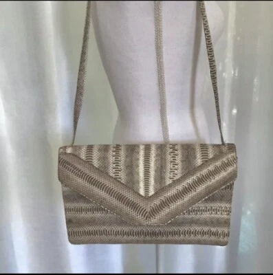 Винтажная наплечная сумочка ручной работы из змеиной кожи из Южной Америки - Изображение 1 из 4