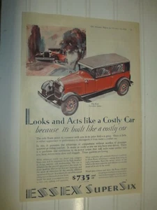 1928 ESSEX SUPER SIX AD VINTAGE EPHEMERA  - Picture 1 of 2