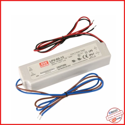 Alimentatore Trasformatore Lpv-60-12 12v 60w Mean Well Striscia Led ip67 Stagno - Immagine 1 di 4