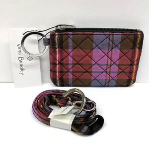 Vera Bradley Zip ID & Lanyard Set Cozy Plaid NWT MSRP $40 - Picture 1 of 7