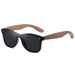 Handgefertigte Sonnenbrille aus Holz Nussbaum UV400 polarisierte Vintage-Brille - Bild 1 von 10