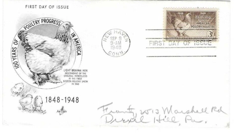 United States Comm/FDC -  100 Years of Poultry Progress - 1948(US66) - Image 1 of 1