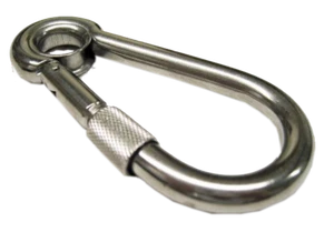 8mm STAINLESS STEEL MARINE CARBINE HOOK with EYELET + SCREW NUT boat rope chain - Picture 1 of 2