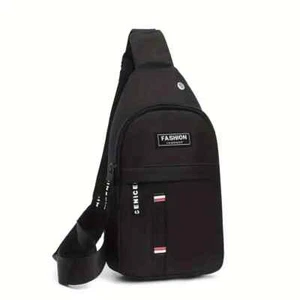 NEW Travel Backpack Casual Sport Chest Bag Men's Front Crossbody (Black) - Picture 1 of 3