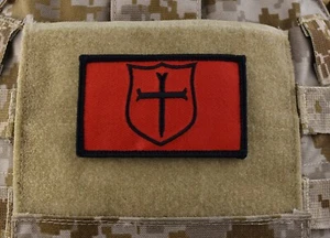 NSWDG Gold Squadron Crusader Shield EmbroiderPatch Black/Red DEVGRU SEAL Team 6 - Picture 1 of 2