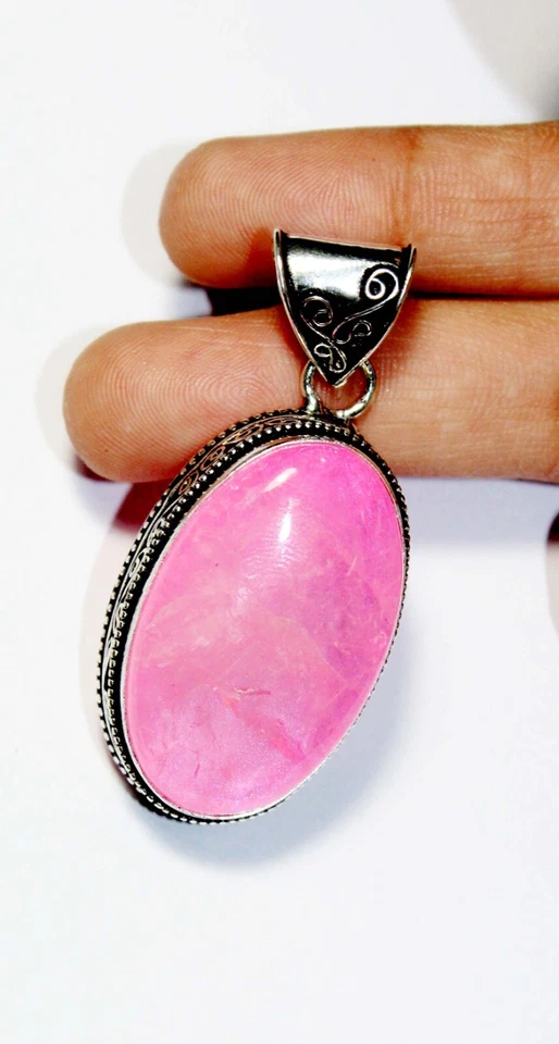 Top Pink Rainbow Pear Shape Gemstone Handmade Pendant Jewelry Size 2 inches - Image 1 of 4