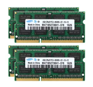Samsung 4X 4GB 2RX8 DDR3 1066MHz PC3-8500S 204PIN SODIMM Laptop RAM Memory 16GB - Picture 1 of 8