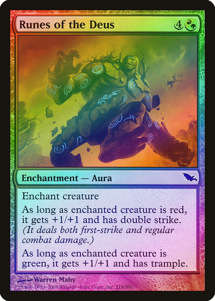 Runes of the Deus FOIL Shadowmoor HEAVILY PLD Red Green Common MTG CARD ABUGames - Image 1 of 1