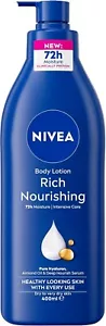 NIVEA Rich Nourishing Body Lotion 400ml | With Almond Oil & Vitamin E | 48-hour - Picture 1 of 9