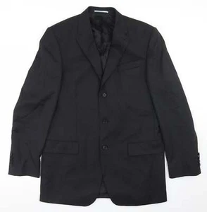 NEXT Mens Black Striped Wool Blend Blazer Size 40 - Picture 1 of 12
