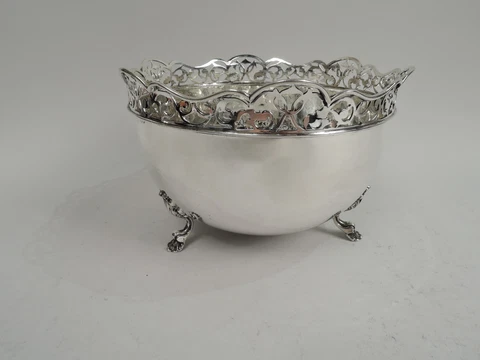Edwardian Bowl Antique Classical English Sterling Silver Nathan & Hayes 1904 Cover