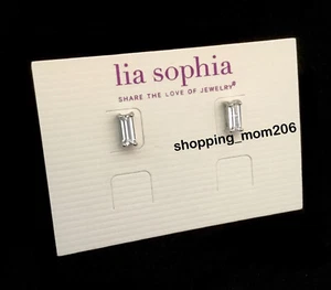 Lia Sophia "Affection” Silver Tone Total CZ wt. 1.0ct. Pierced Stud Earrings - Picture 1 of 3