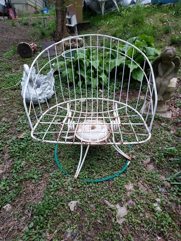 Homecrest Bottemiller Barrel Chair White & Rust Wire Swivel Rocker Cover