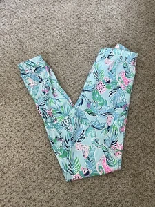 Lilly Pulitzer Girl’s Pajama Bottoms Barking Up The Palm Tree Seasalt Blue 8 - Picture 1 of 6