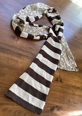 Bufanda vintage Y2K GAP doble cara 100 % algodón y 100 % seda boho retro preppy Foto 1 de 4