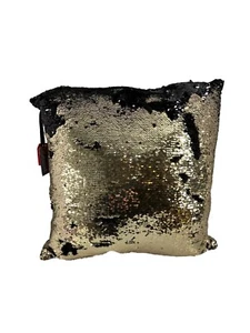 Tracee Ellis Ross Throw Pillow Gold Black Sequin Reversible Glitter Mermaid New - Picture 1 of 6