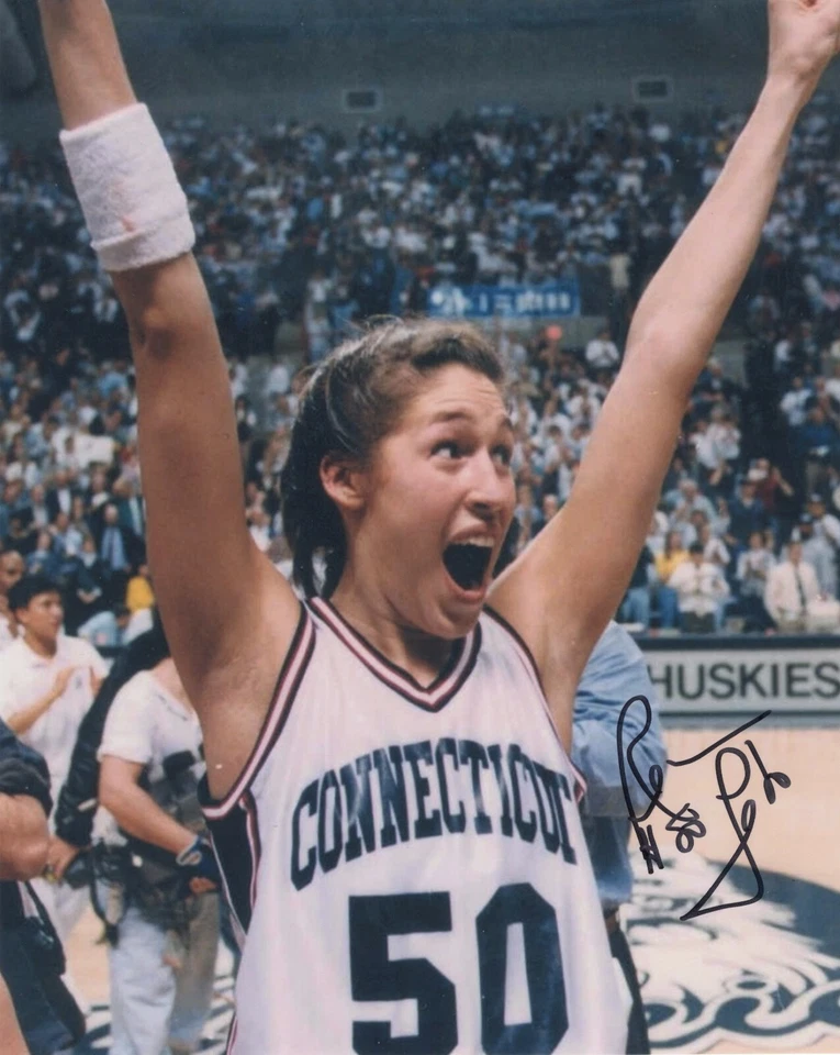 REBECCA LOBO SIGNED UCONN UNIVERSITY OF CONNECTICUT BASKETBALL WNBA 8X10 PHOTO  - Image 1 of 1