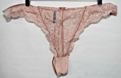 NWT Adore Me Light Pink Rose Mauve Thong Lace Panty 3X 3XL - Image 1 of 4