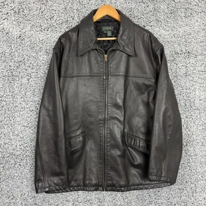 Chaqueta de Colección J Crew Oarsman Para Hombres XL Cuero Guijarro Negro Acolchada Forrada Pesada - Imagen 1 de 13