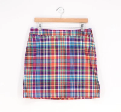 NWT RALPH LAUREN GOLF $98 Plaid Mini Skort Colorful Purple Performance Size 10 - Image 1 of 4