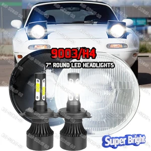 Pair New For 90-97 Mazda NA Miata MX5 MX-5 7inch LED Headlights Hi/Low Beam A+ - Picture 1 of 16