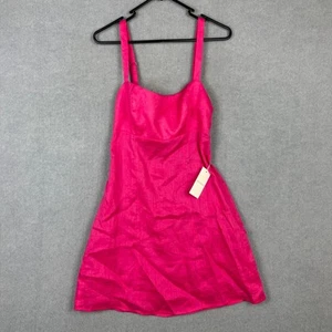 Kookai Dress Womens 40 Paradise Pink Tahiti Holiday Mini Pure Linen NEW $180 - Picture 1 of 7