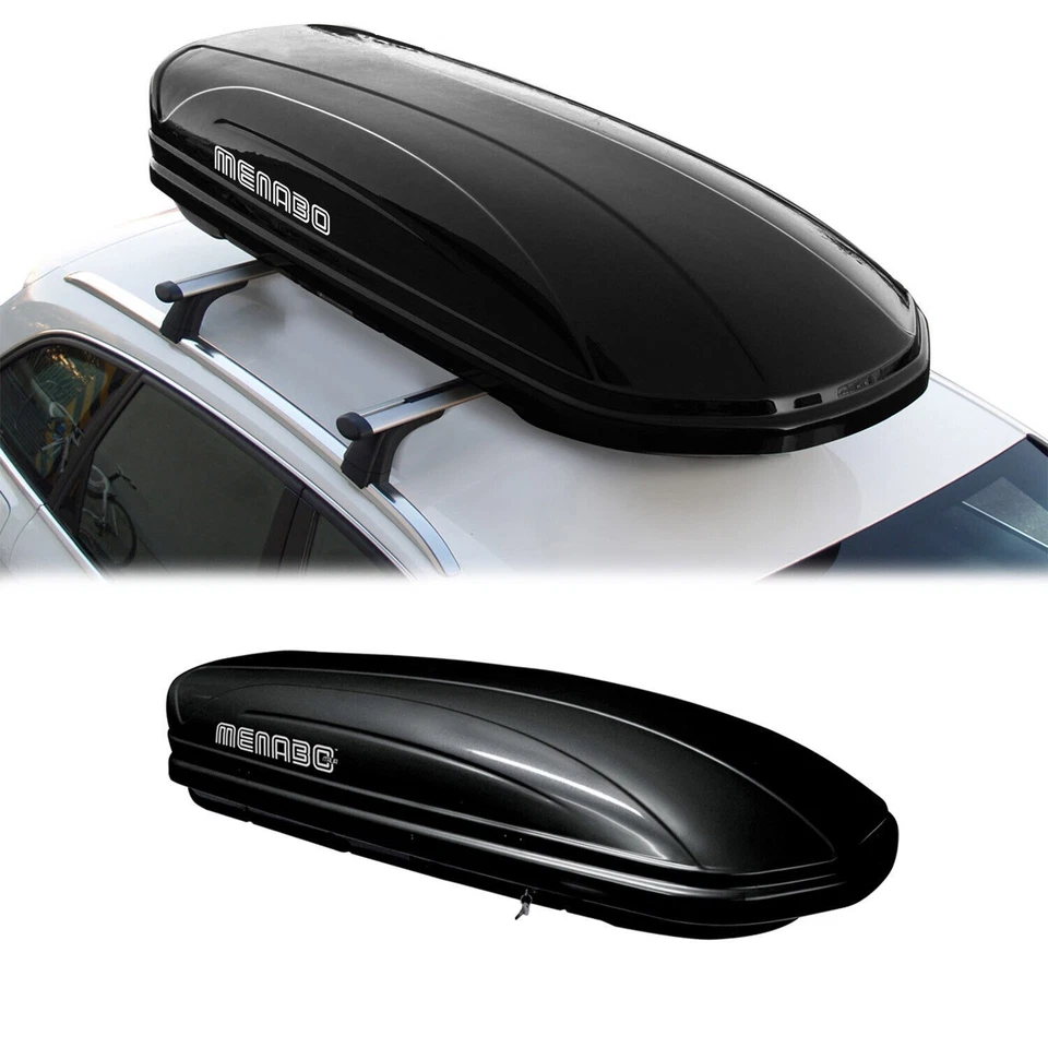 Roof Box 14 Cubic Ft. Rooftop Cargo Carrier Roof Mount for Mazda Black 1Pc - Image 1 of 4