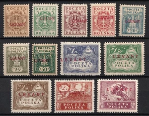 1919 Levante Ufficio postale polacco in Turchia Polonia serie completa Mi. 1ND-12ND - Foto 1 di 1