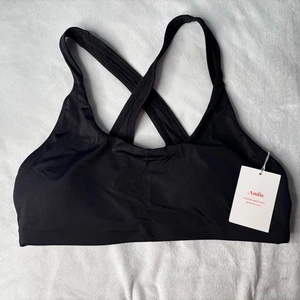 Andie The Caledonia Top schwarz gekreuzte Rückenträger recyceltes Nylon Medium - Bild 1 von 7