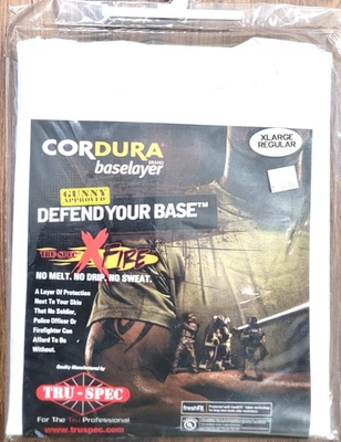 Tru-Spec Men's XFire Baselayer Crew Neck Short Sleeve Shirt WHITE REG. XL  New - Image 1 of 2