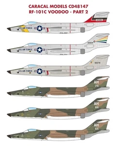 Caracal Models 1/48 decals CD48147 - RF-101C Part 2 for Kitty Hawk - Picture 1 of 4