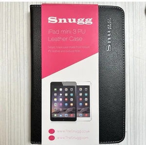 SNUGG I PAD CASE FOR MINI 1 2 AND 3 , PU LEATHER BLACK BRAND NEW Tablet Case - Picture 1 of 8