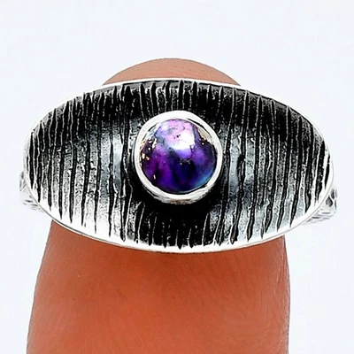 Cobre Púrpura Turquesa - Anillo Arizona Plata Esterlina 925 s.7.5 Joyería R-1573 Foto 1 de 4
