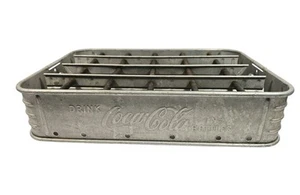 VTG Coca-Cola Aluminum Metal 24 Bottle or Cup Stadium Carrier Caddy RARE - Picture 1 of 7