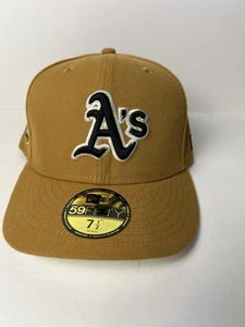 Cappello Oakland A's New Era 59Fifty Collezione Cooperstown Marrone Taglia 7 1/2 - Foto 1 di 3
