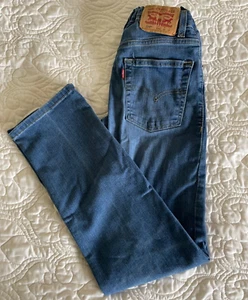 LEVIS 514 Straight Sz 12 Reg 26x27 Blue Jean Stretch YOUTH Adjust Waist 24x26 - Picture 1 of 14